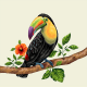 Coupon de Tissu Toucan 