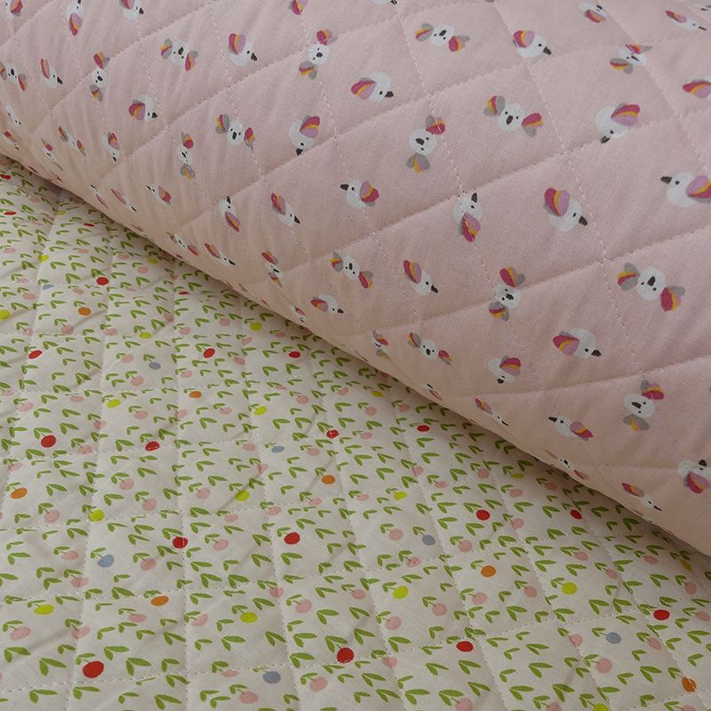 Tissu Piou Matelassé Rose