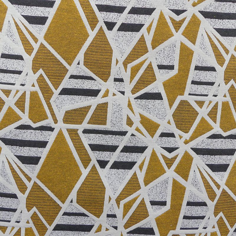 Tissu Jacquard Jaune Moutarde 