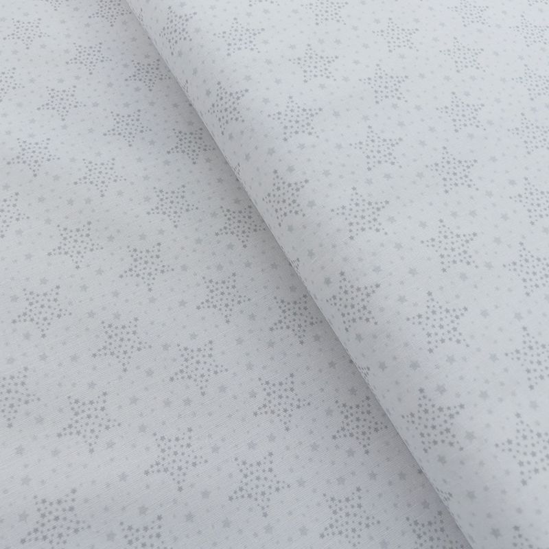 Tissu Devon Imprimé Grande Etoiles Gris 