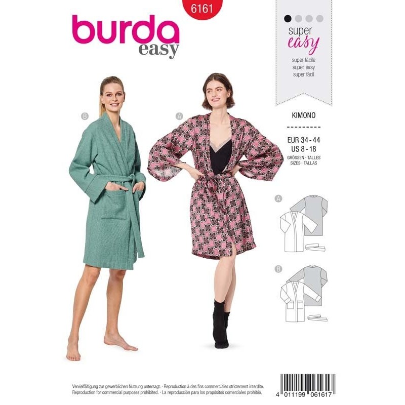 Patron Burda 6161 Kimono/peignoir 34/44