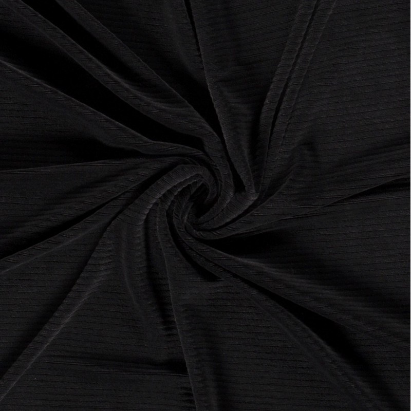 Tissu Velours Uni Noir 