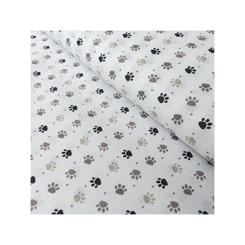 Tissu Patoune Imprimé Naturel 