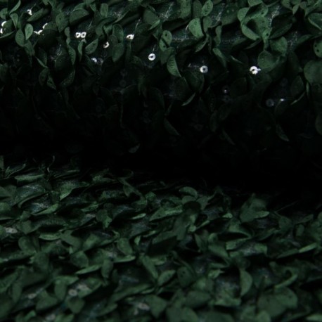 Tissu Feuillage sequin Vert