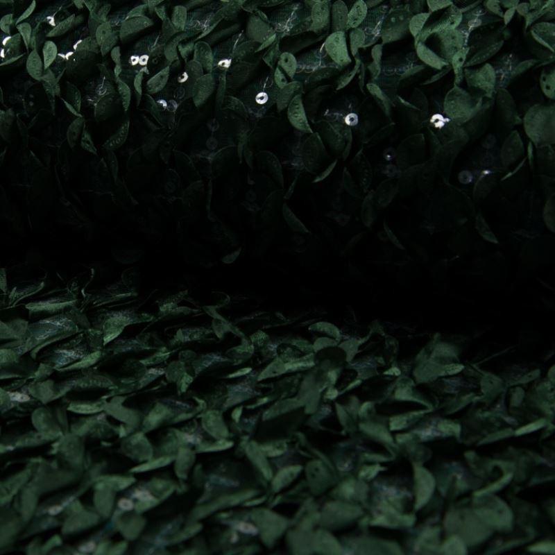 Tissu Feuillage sequin Vert