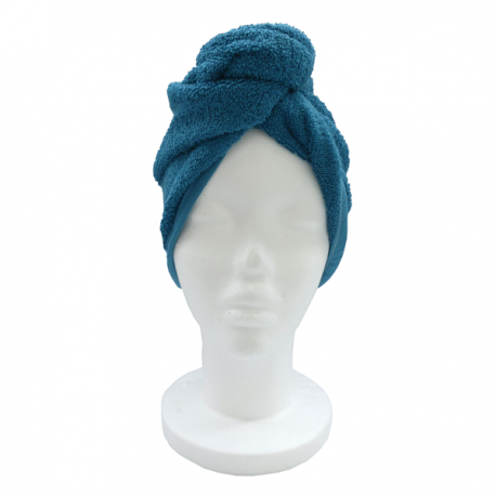 Serviette Sèche Cheveux Laura Bleu de Prusse 