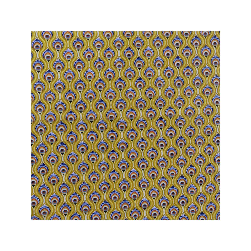 Tissu Peacock Imprimé Jaune 