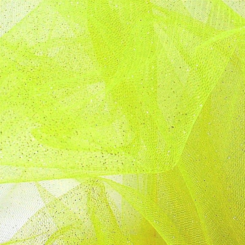 Tissu Tulle Paillette Vert Anis