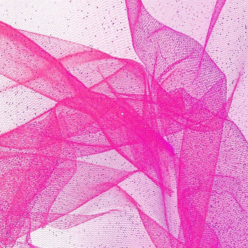 Tissu Tulle Paillette Rose Clair