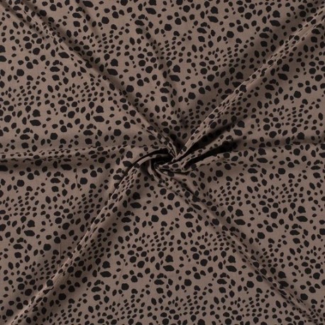 Tissu Viscose Imprimé Animal Taupe