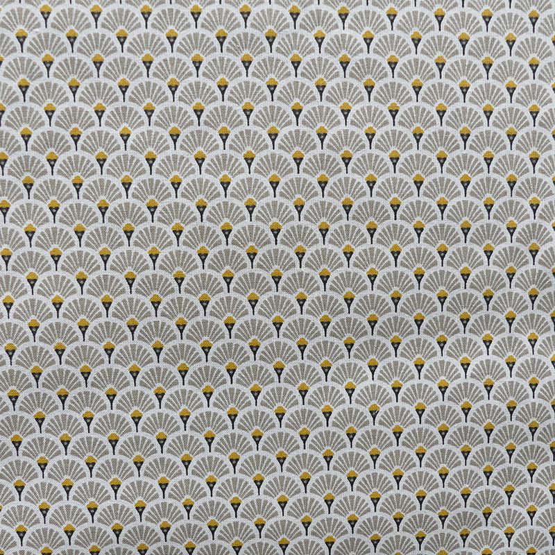 Tissu Eventails Dores Cretonne Beige