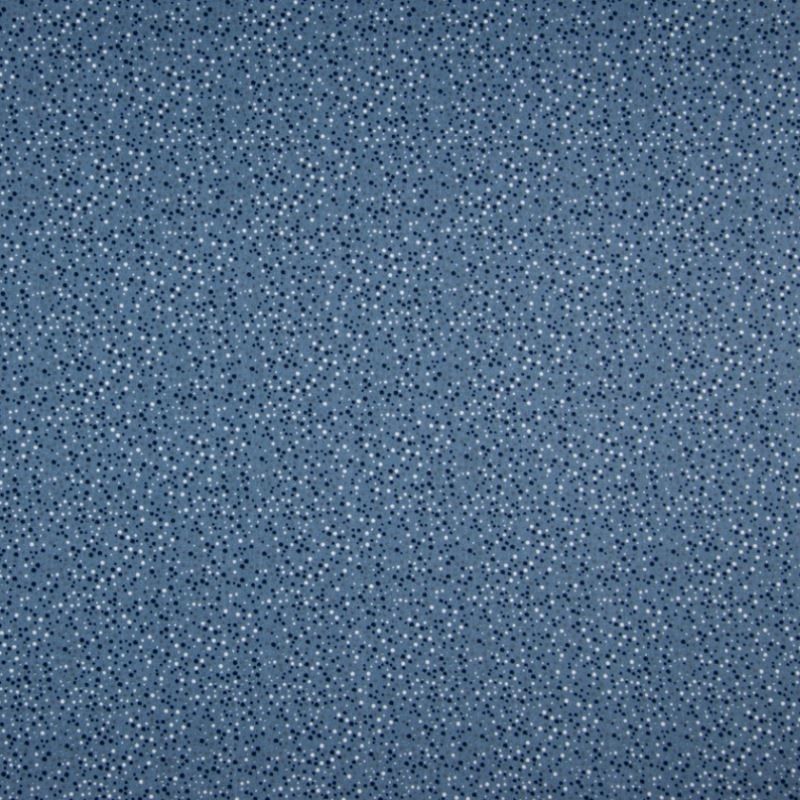 Tissu Coton Imprimé Pois Bleu 