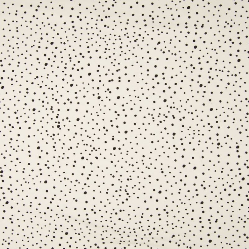 Tissu Coton Imprimé Pois Ecru noir