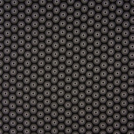 Tissu Coton Imprimé Parapluie Noir Blanc 