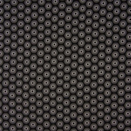 Tissu Coton Imprimé Parapluie Noir Blanc 