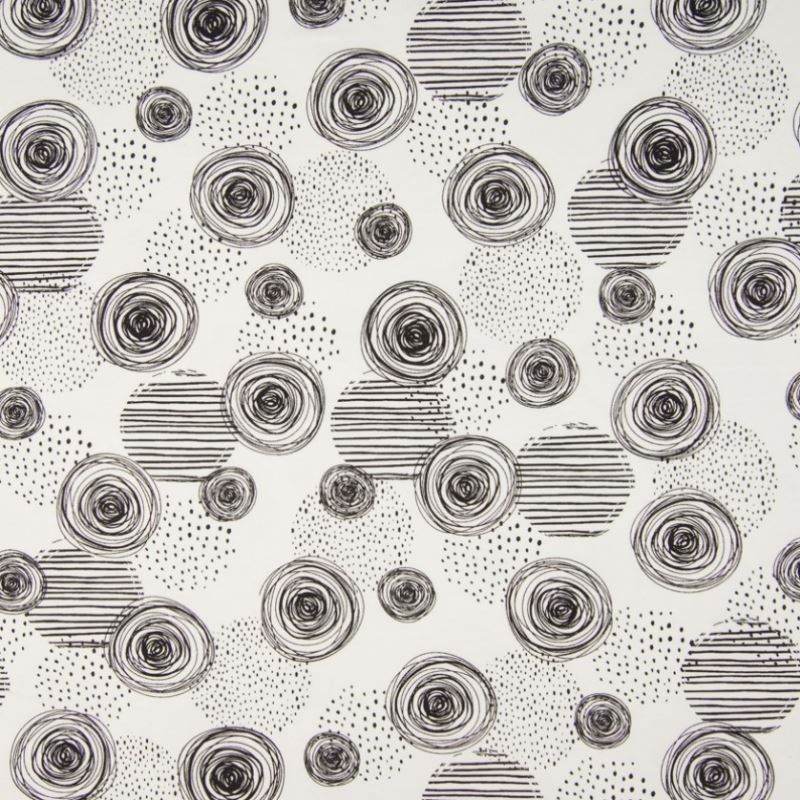 Tissu Coton Jersey Imprimé Cercle 