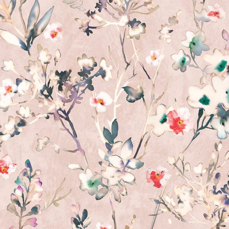 Tissu Aubepine Serge Digital Rose 