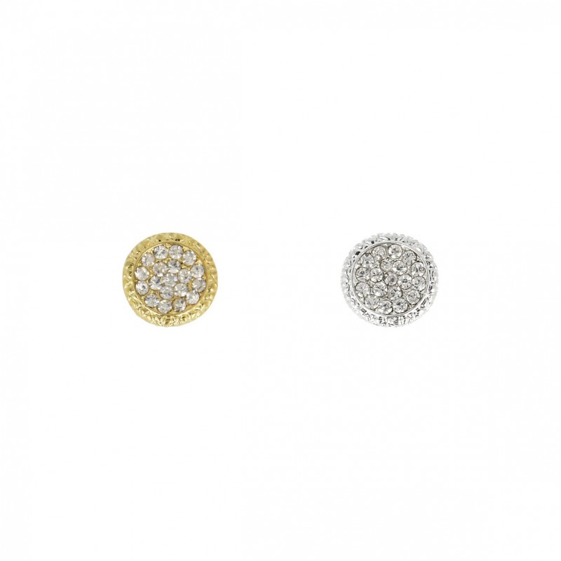 Bouton bijou rond strass