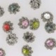Bouton bijou fleur strass