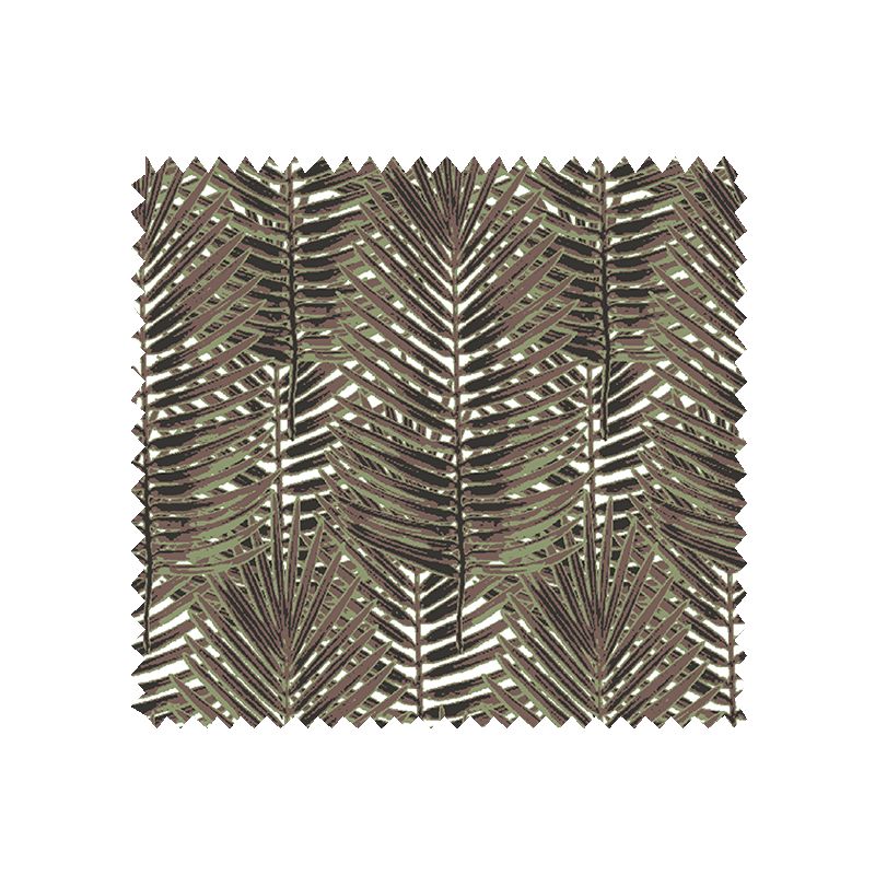 Tissu Coton Imprimé Neotropic Noir Taupe Kaki