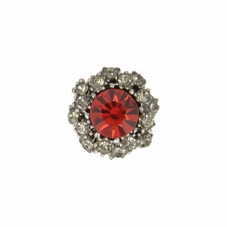 Bouton bijou fleur strass