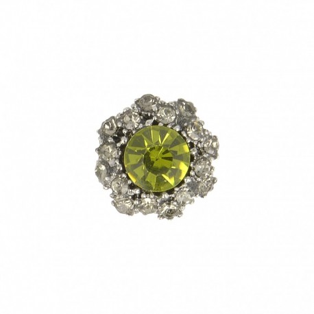 Bouton bijou fleur strass