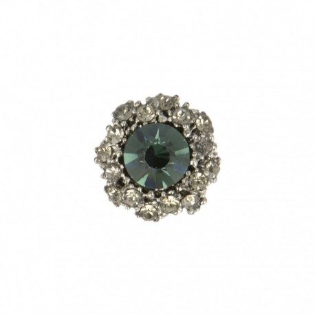 Bouton bijou fleur strass