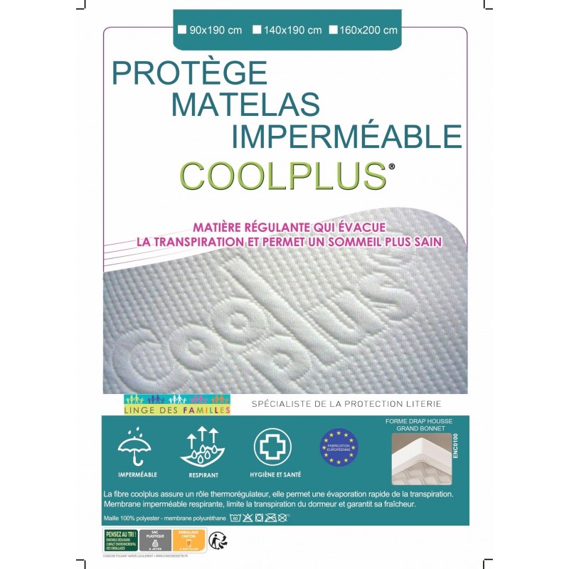 Linge des Familles - Protège Matelas Coolplus® Imperméable 140x190