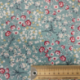 Tissu Popeline Imprime Fleur Fond Vert 