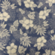 Tissu Popeline Imprime Fleur feuille Fond Bleu 