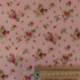 Tissu Popeline Imprime Petite Fraise Fond Rose