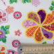 Tissu Popeline Imprime Grosse Fleur Fond Blanc