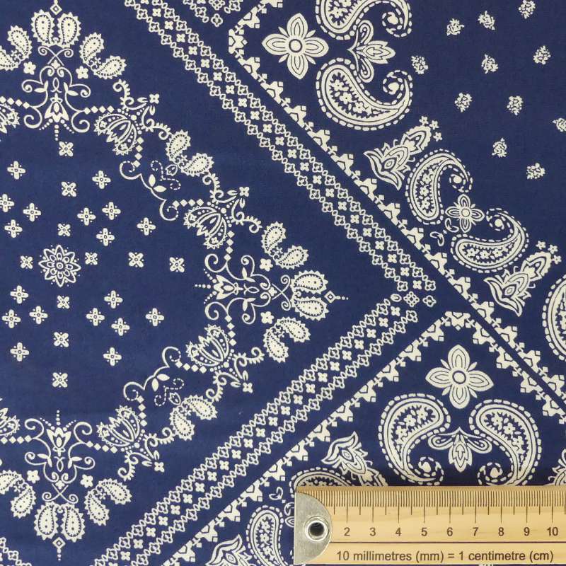 Haut Femme Style & Co En Coton Imprimé - Taille PS (petite) - Col Bandana Bleu - Neuf Avec étiquette