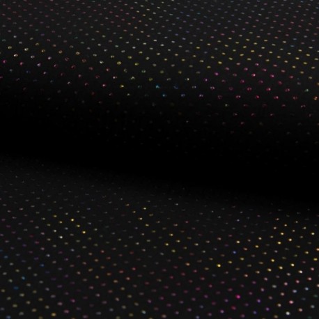 Tissu Double Gaze Paillette Noir 