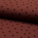 Tissu Double Gaze Imprimé Pois Terracotta 