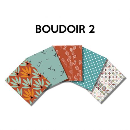 Un Lot de 5 Coupons de Tissu Boudoir Multico 45x55 cm