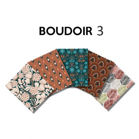 Un Lot de 5 Coupons de Tissu Boudoir Multico 45x55 cm