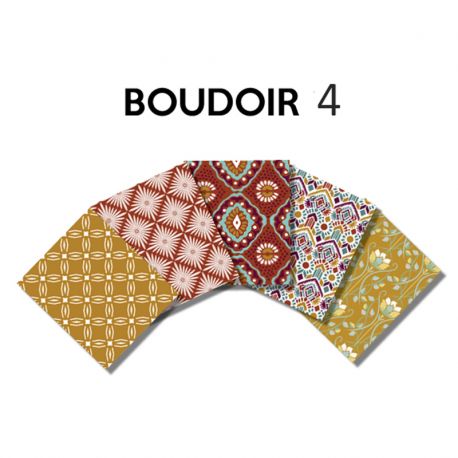 Un Lot de 5 Coupons de Tissu Boudoir Multico 45x55 cm