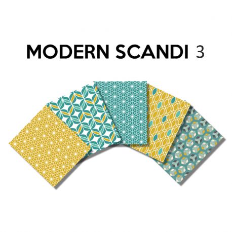 Un Lot de 5 Coupons de Tissu Modern Scandi Multico 45x55 cm