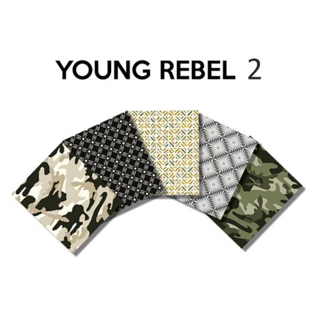 Un Lot de 5 Coupons de Tissu Young Rebel Multico 45x55 cm