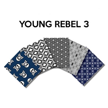 Un Lot de 5 Coupons de Tissu Young Rebel Multico 45x55 cm