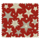 Tissu Coton De Noël Imprimé Etoile Fond Rouge