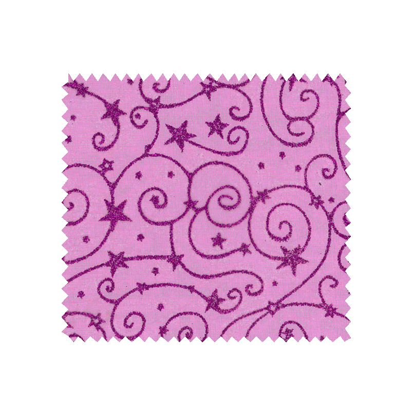 Tissu Organza Volute Etoile Fuchsia Paillette