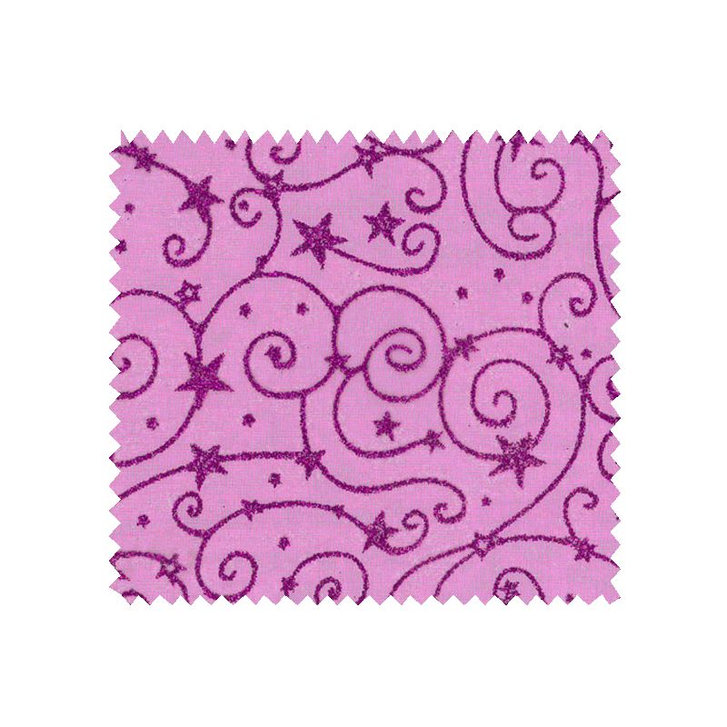 Tissu Organza Volute Etoile Fuchsia Paillette