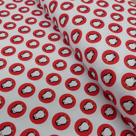 Tissu Coton Imprimé Digital Pingouin 