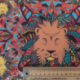 Tissu Cretonne Lions Imprimé Multicolore 