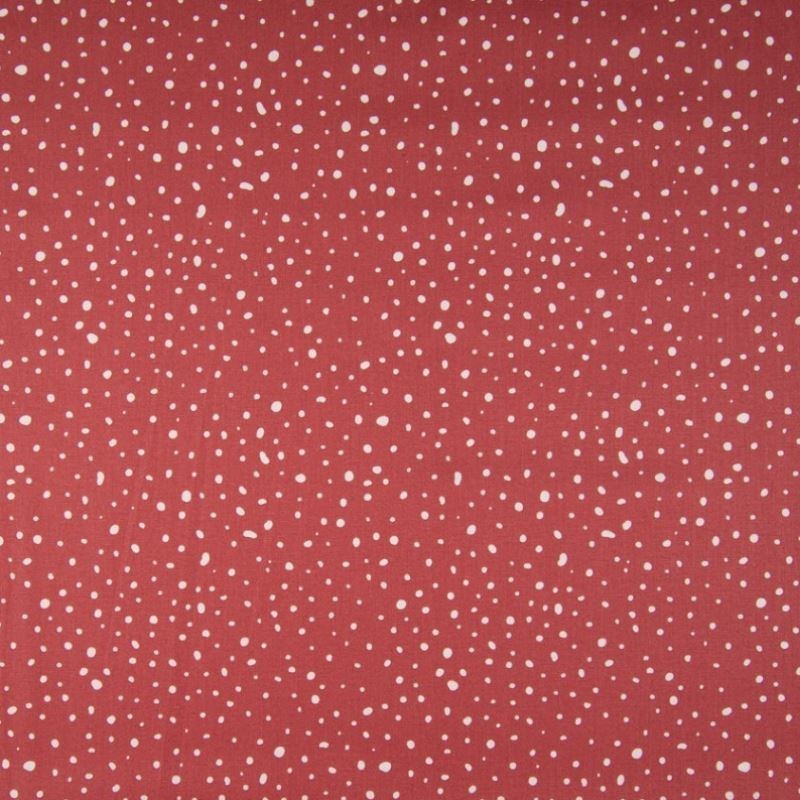 Tissu Coton Imprimé Bio Pois Terracotta 