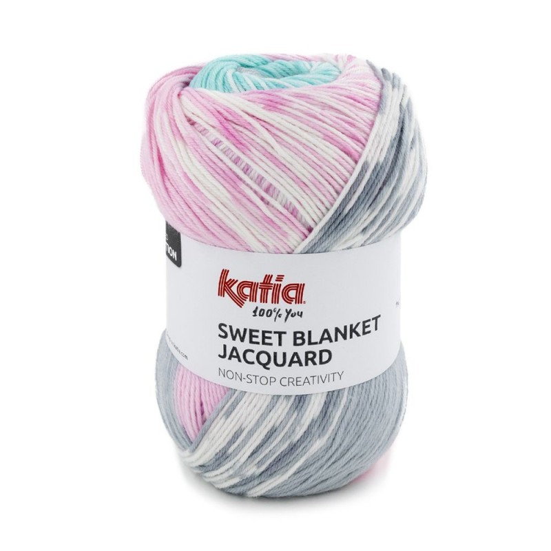 Pelote De Laine Katia Sweet Blanket Jacquard Tissus Des Ursules