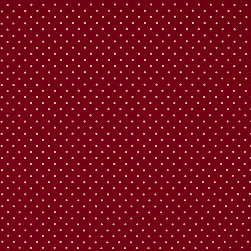 Tissu Imprimé Epingle Pois Bordeaux