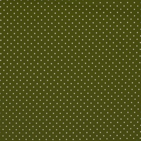 Tissu Imprimé Epingle Pois Kaki